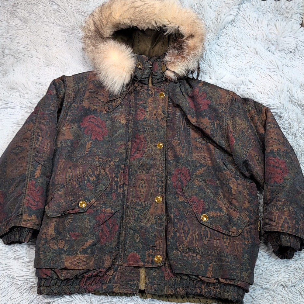 Innovations By Izzi Jacket Womens XXL Hood Zip‎ Up Faux Fur Trim Warm Cozy